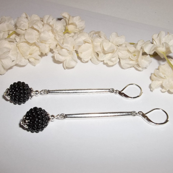 Extra Long Black & Silver Earrings Set Jewelry Trendy Gift Idea For Her NWT 4884 - Picture 4 of 10